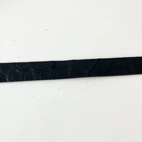 Rod Patrick Boots Mens Western Belt 1.5 in Taper 40 Genuine Black Caiman Leather - Picture 5 of 12